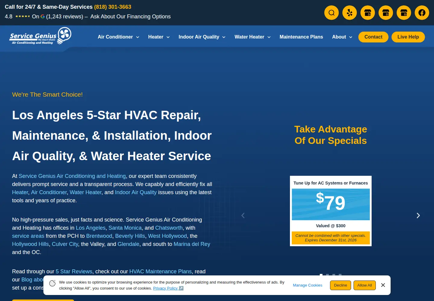 Screenshot of servicegenius.com