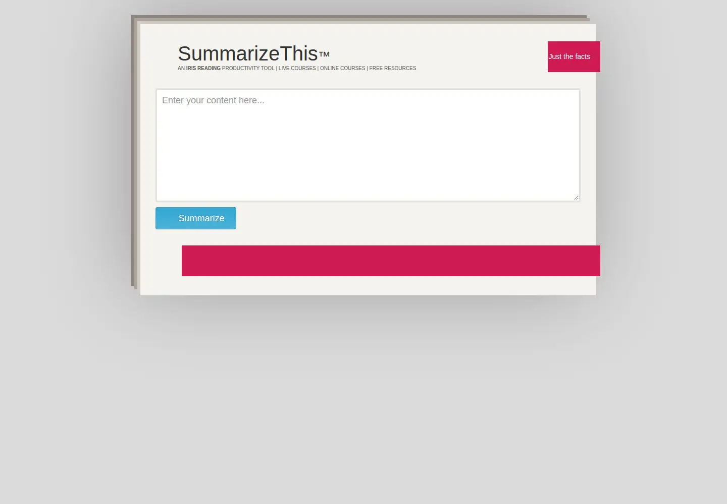 Screenshot of summarizethis.com