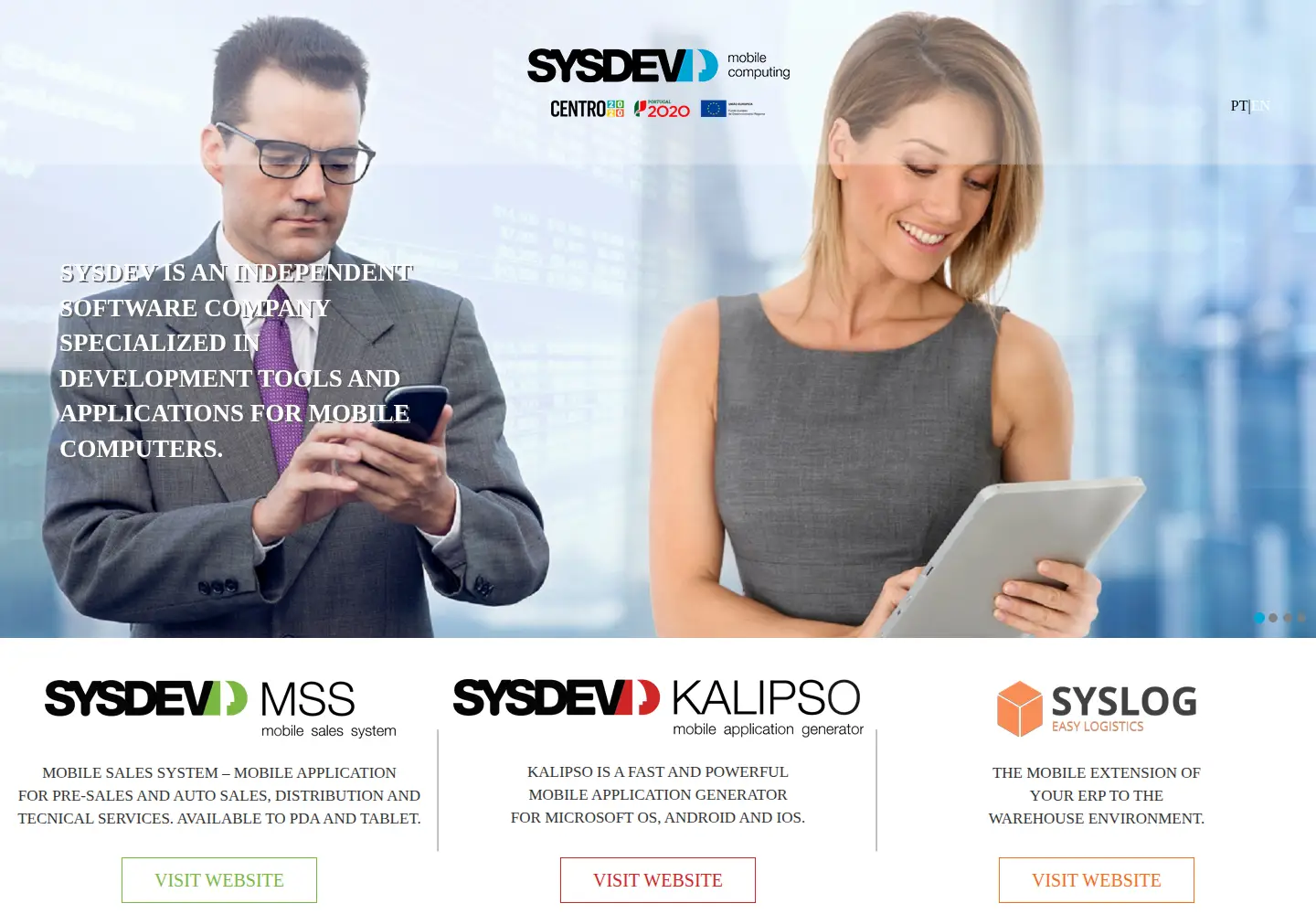Captured homepage of sysdevmobile.com in the current scan