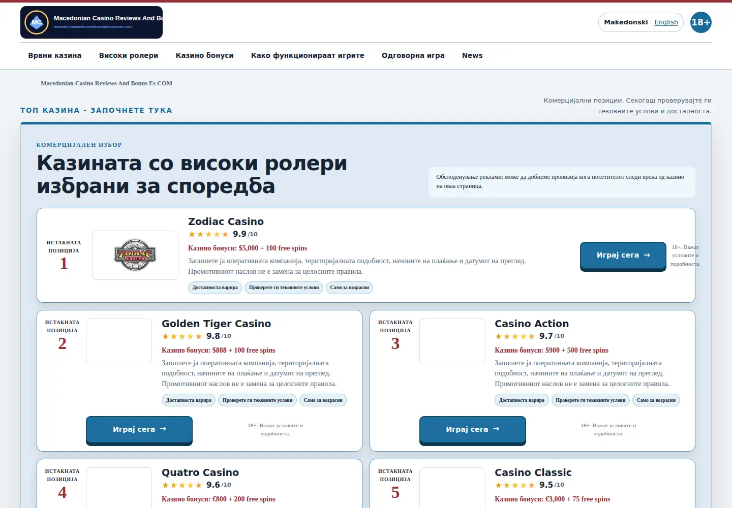 Screenshot of macedoniancasinoreviewsandbonuses.com