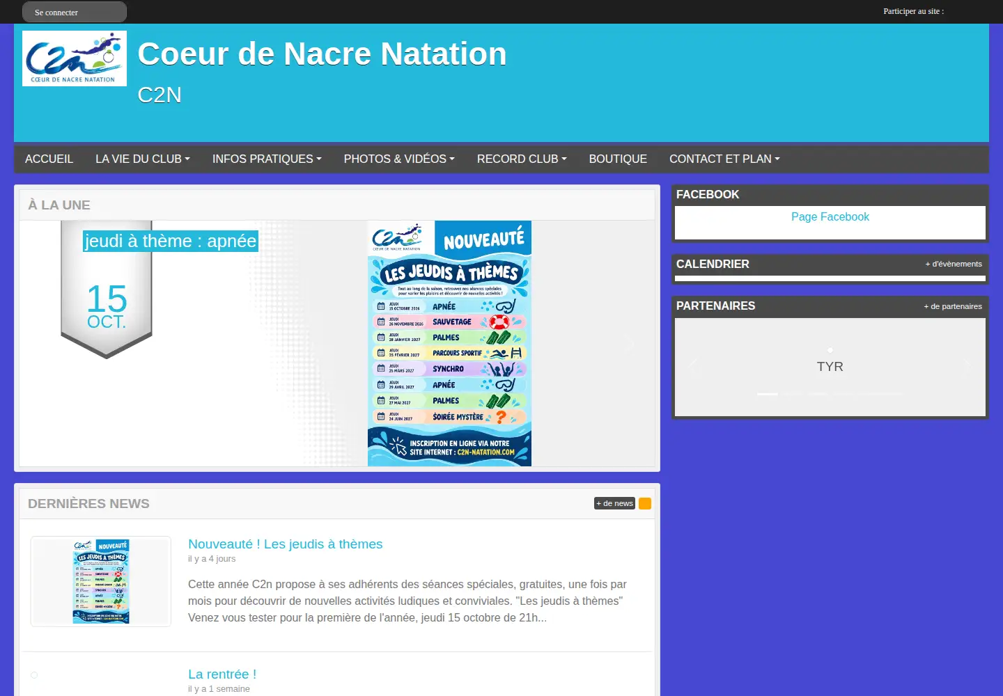 Screenshot of c2n-natation.com