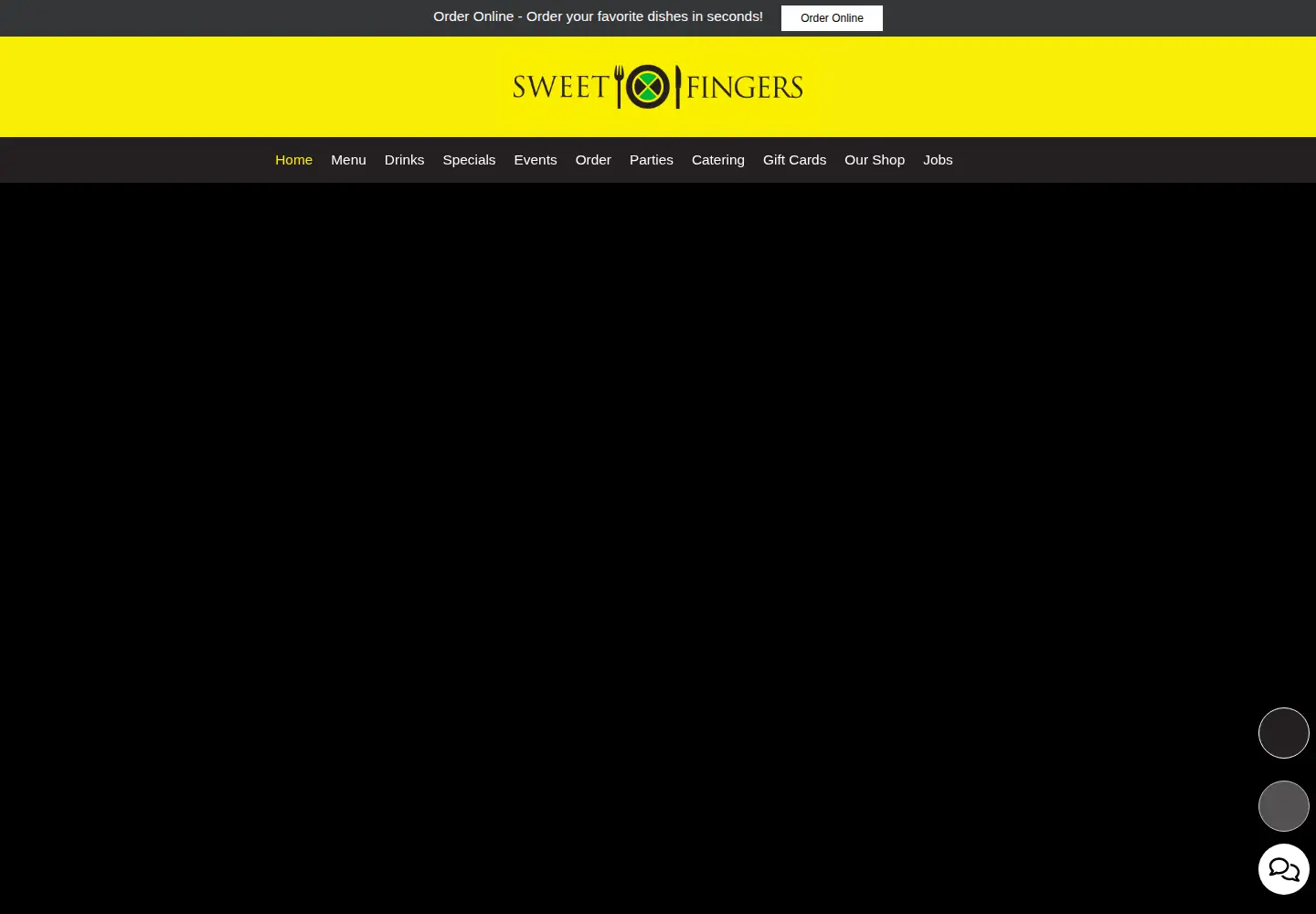Screenshot of sweetfingersrestaurant.com