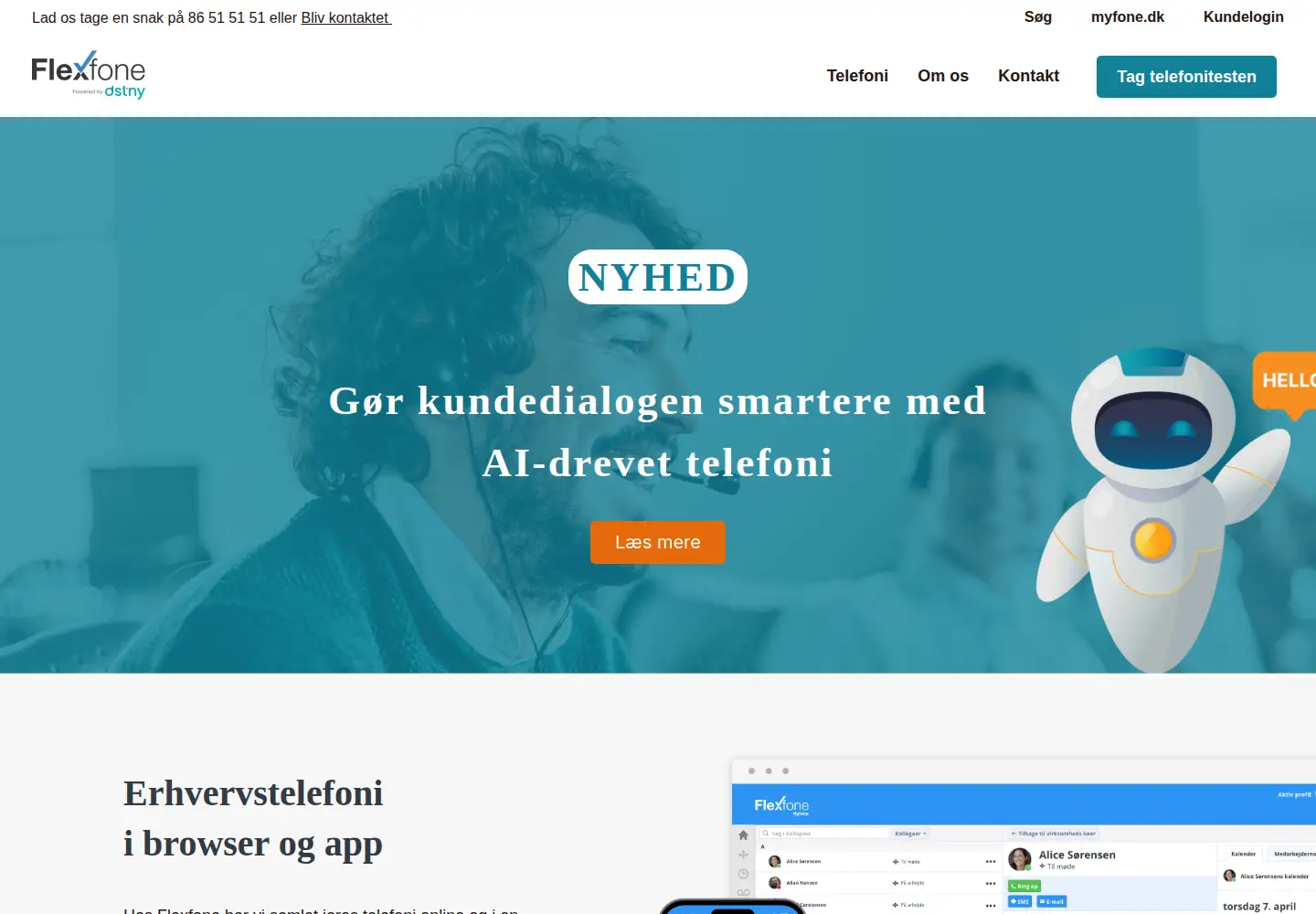 Screenshot of flexfone.dk