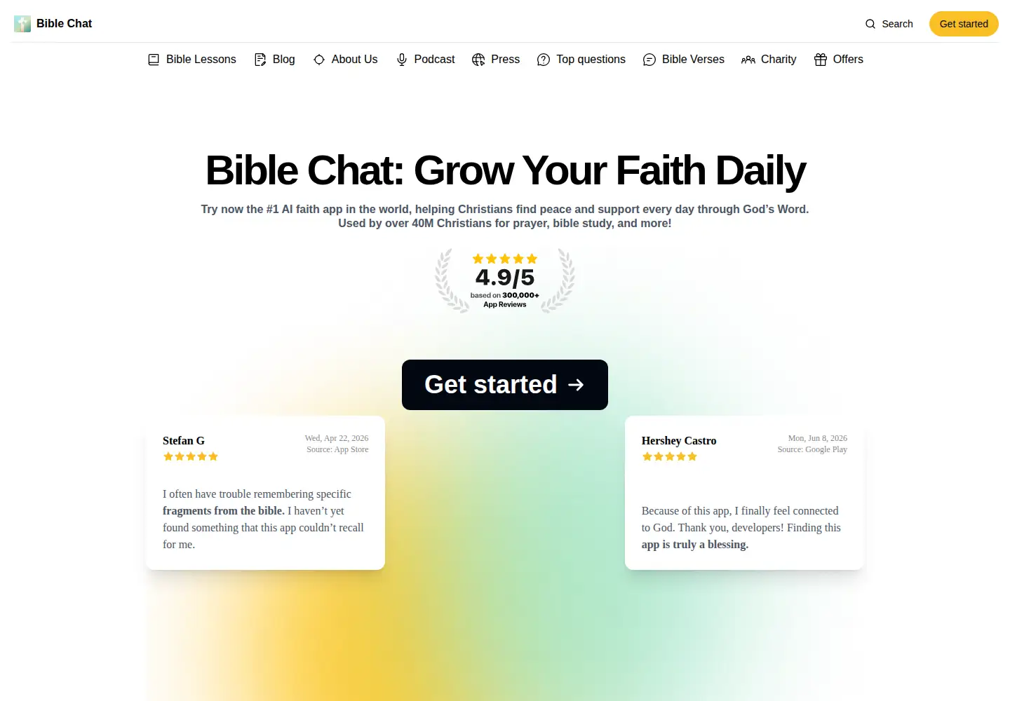 Screenshot of thebiblechat.app