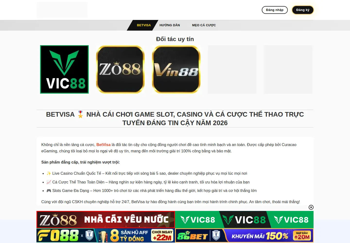 Screenshot of betvisa.news