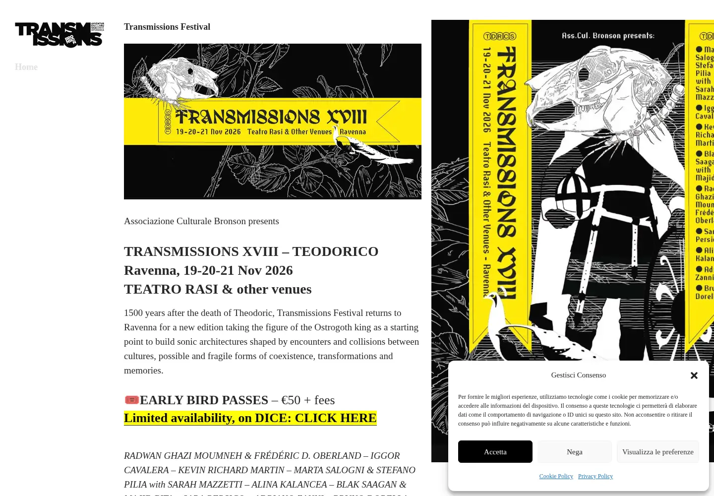 Screenshot of transmissionsfestival.org