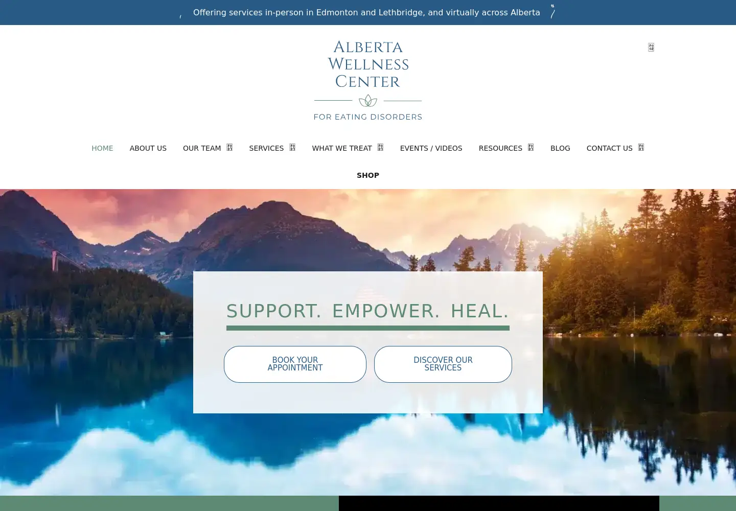 Captured homepage of albertawellnessed.com in the current scan