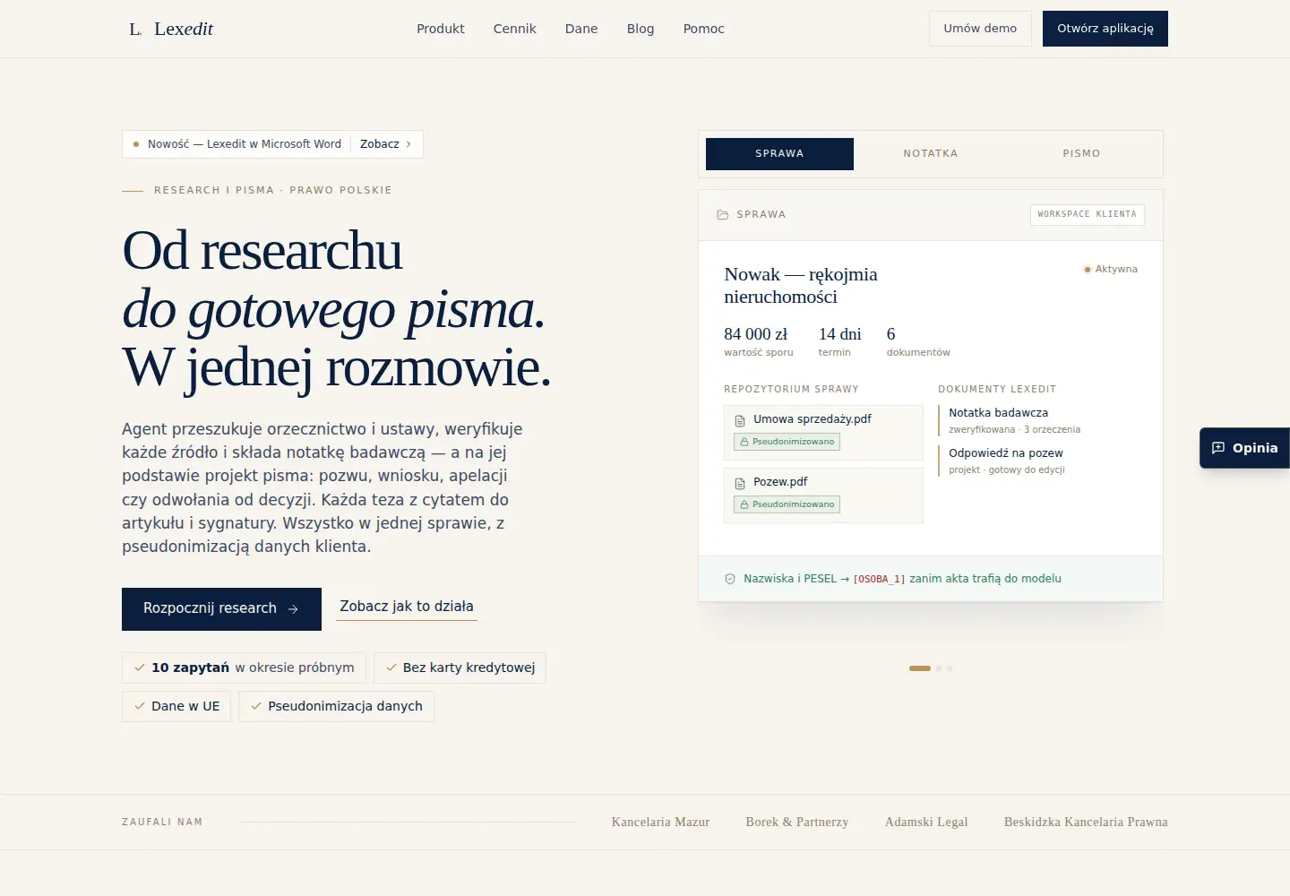 Screenshot of lexedit.ai