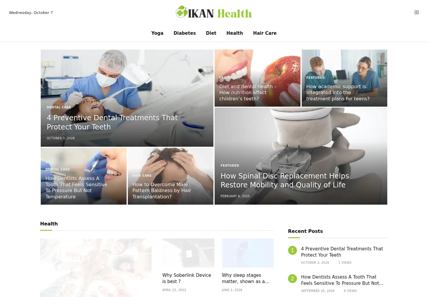 Captured homepage of ikanhealth.com in the current scan
