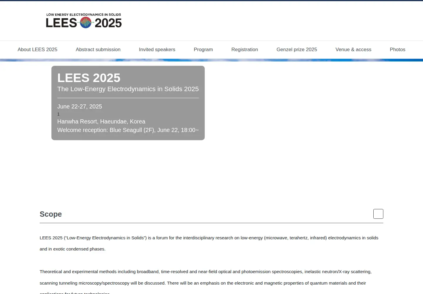 Captured homepage of lees2025.org in the current scan
