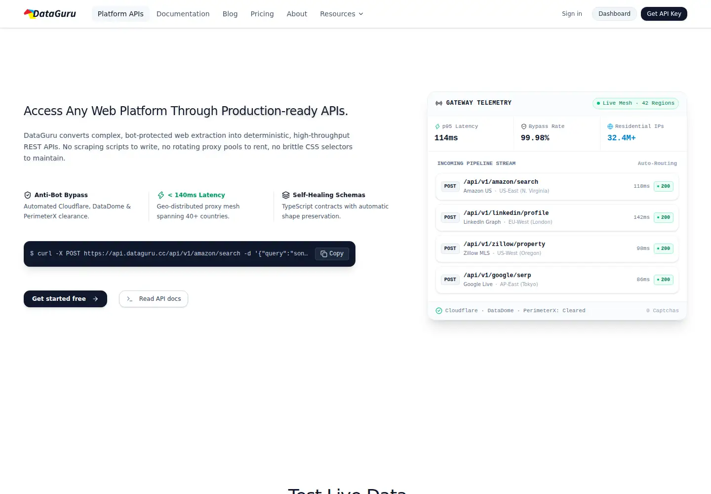 Captured homepage of dataguru.cc in the current scan