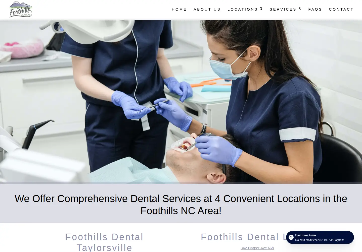 Screenshot of foothillsdentalcenter.com
