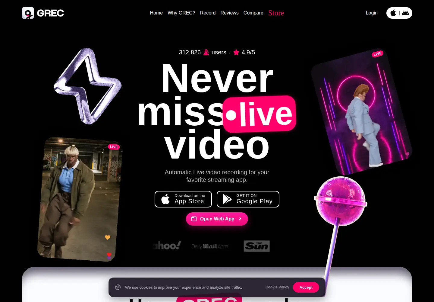 Screenshot of grecrecorder.com