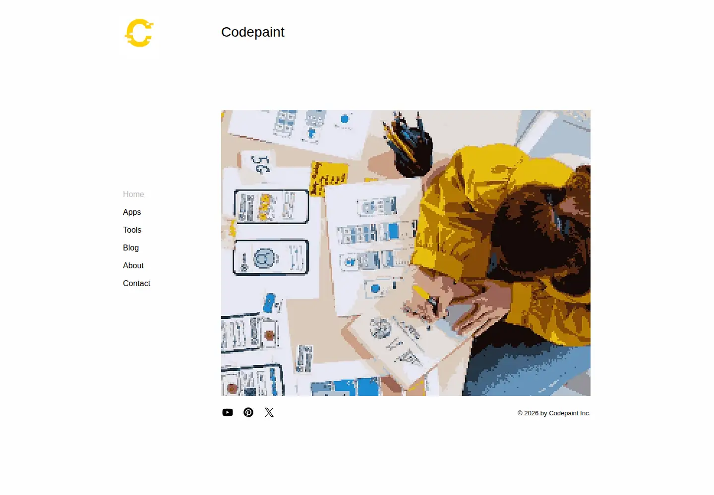 Captured homepage of codepaint.app in the current scan