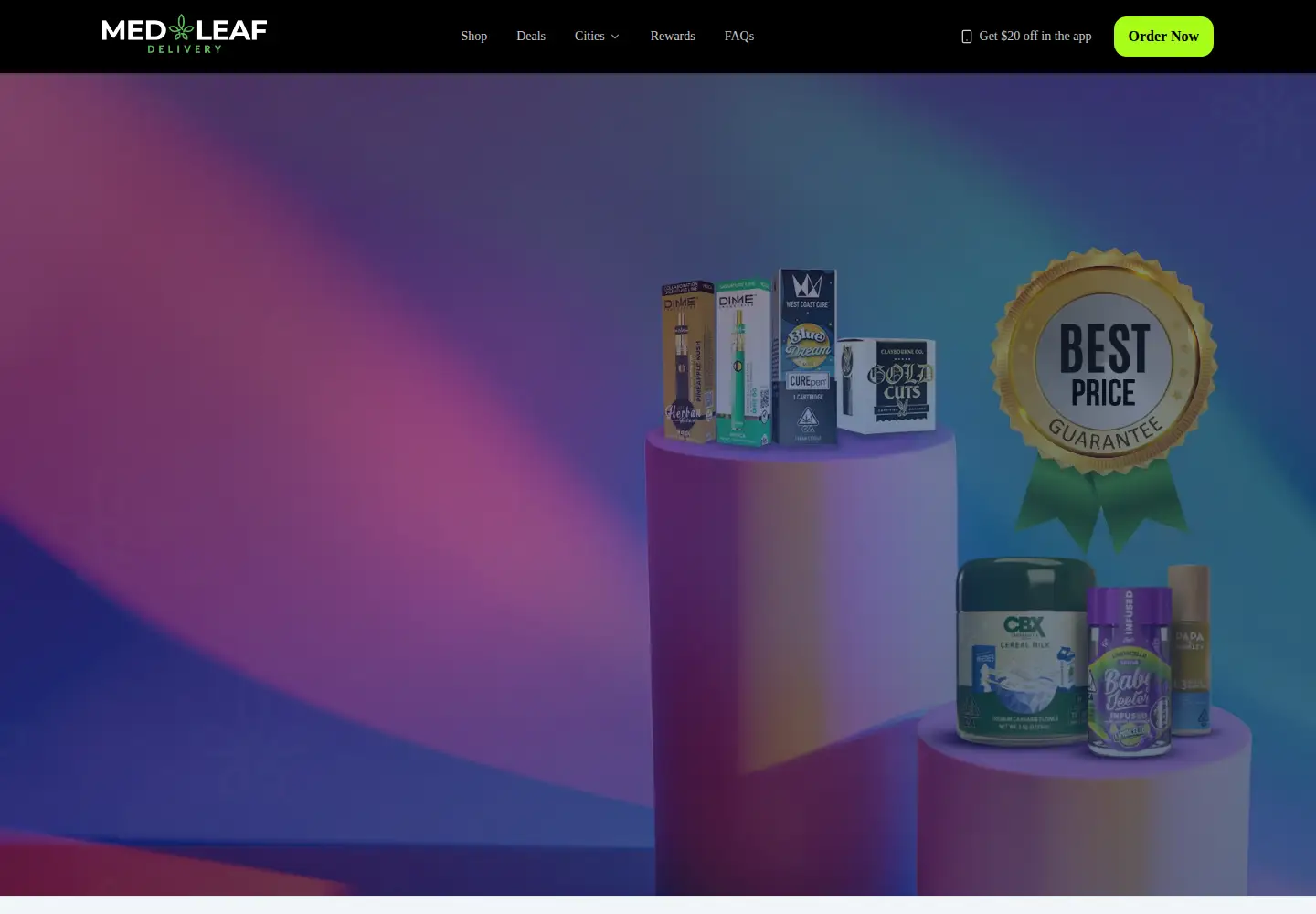 Captured homepage of medleafdelivery.com in the current scan