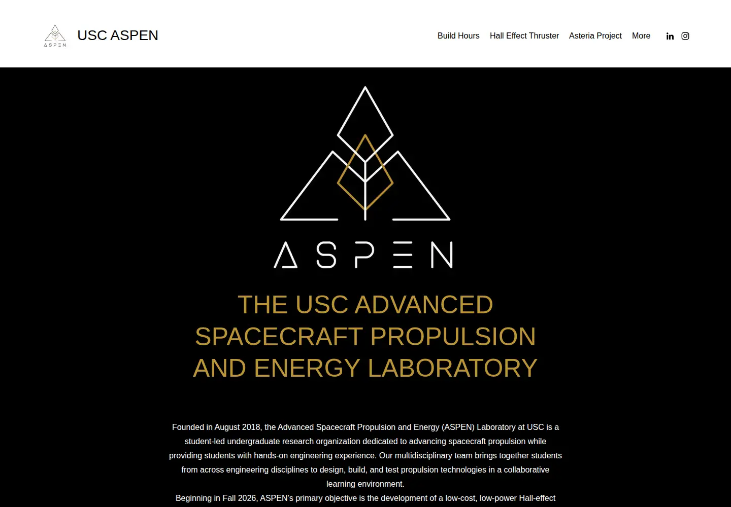 Captured homepage of uscaspen.com in the current scan