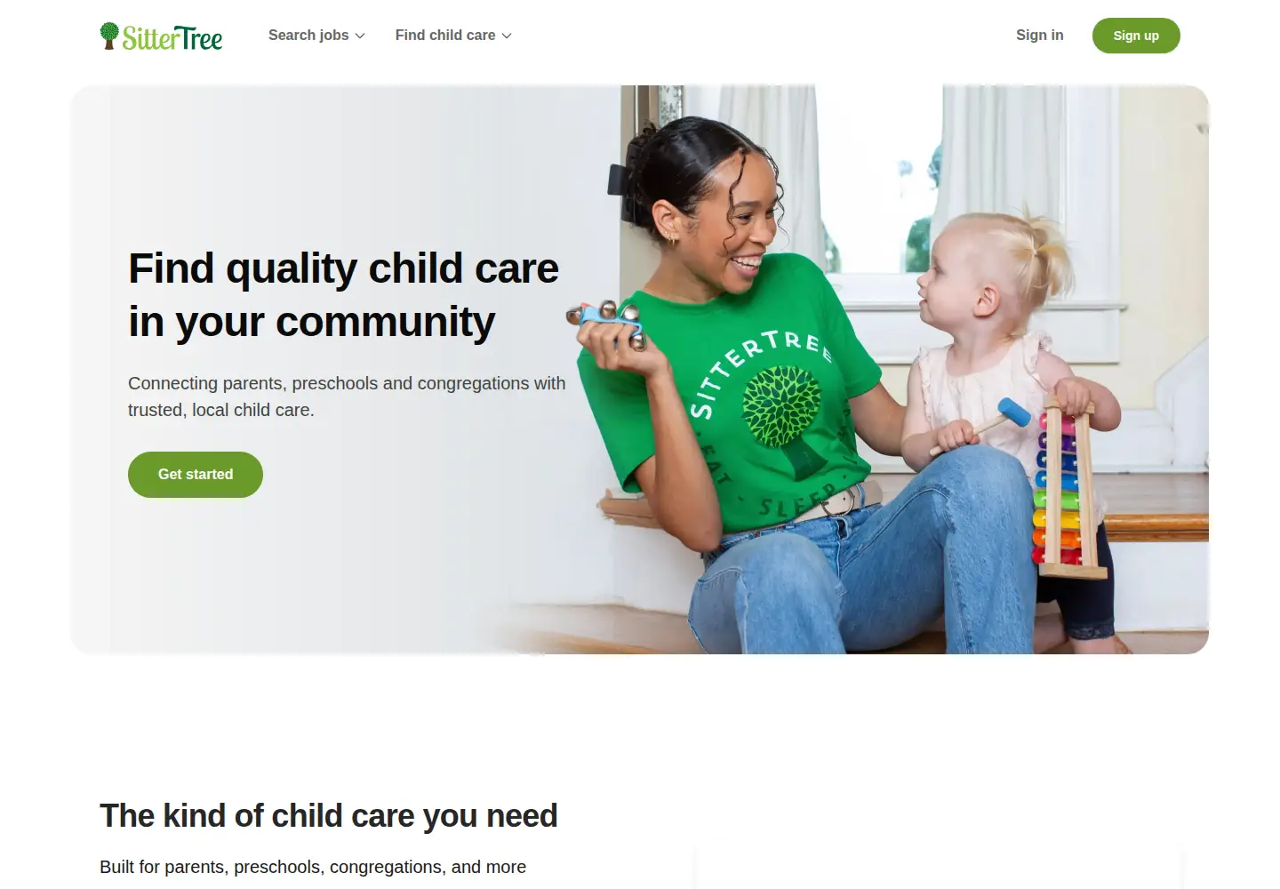 Captured homepage of sittertree.com in the current scan