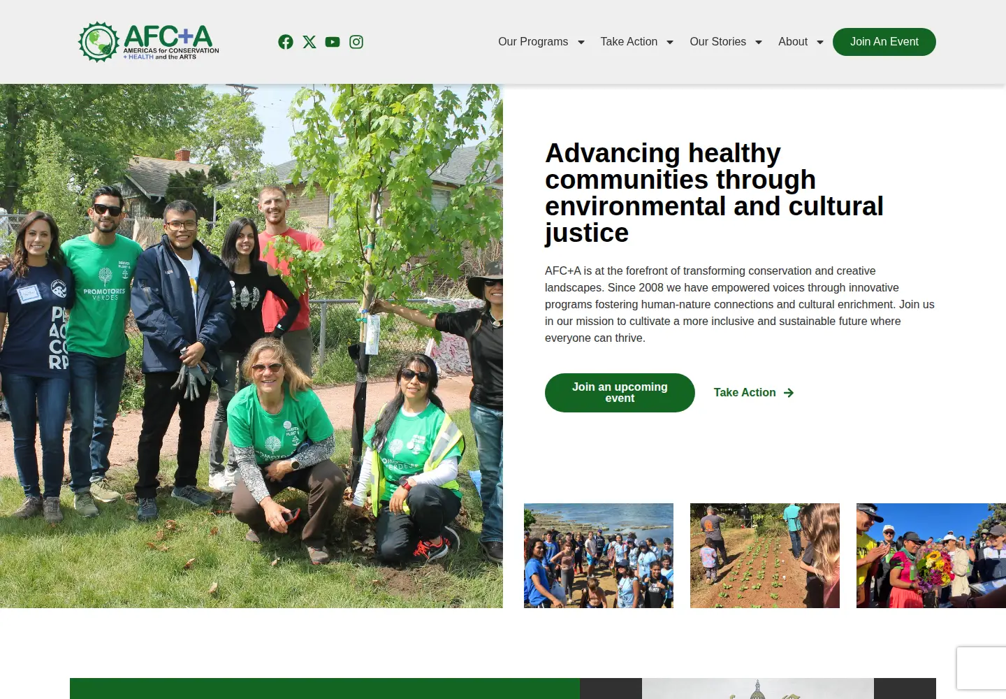 Captured homepage of afcanatura.org in the current scan