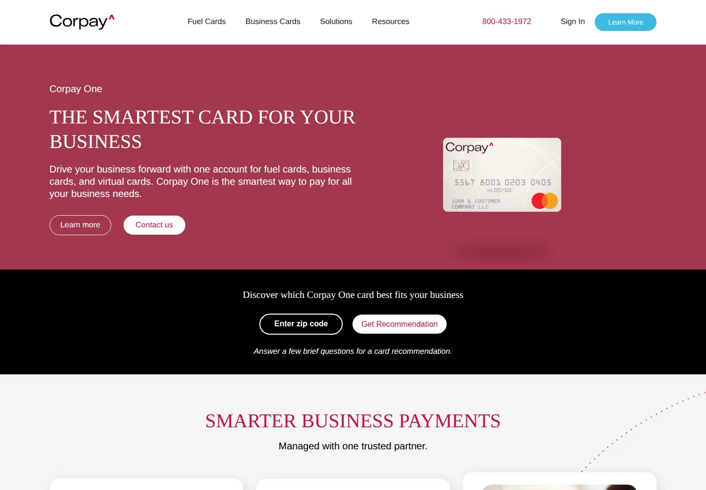 Screenshot of corpayone.com