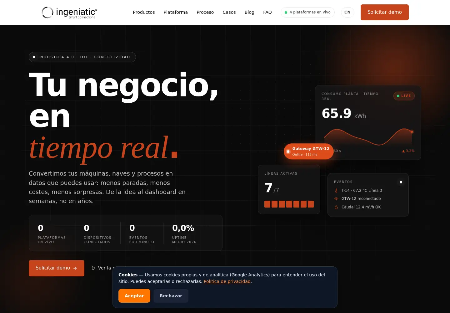 Captured homepage of ingeniatic.com in the current scan