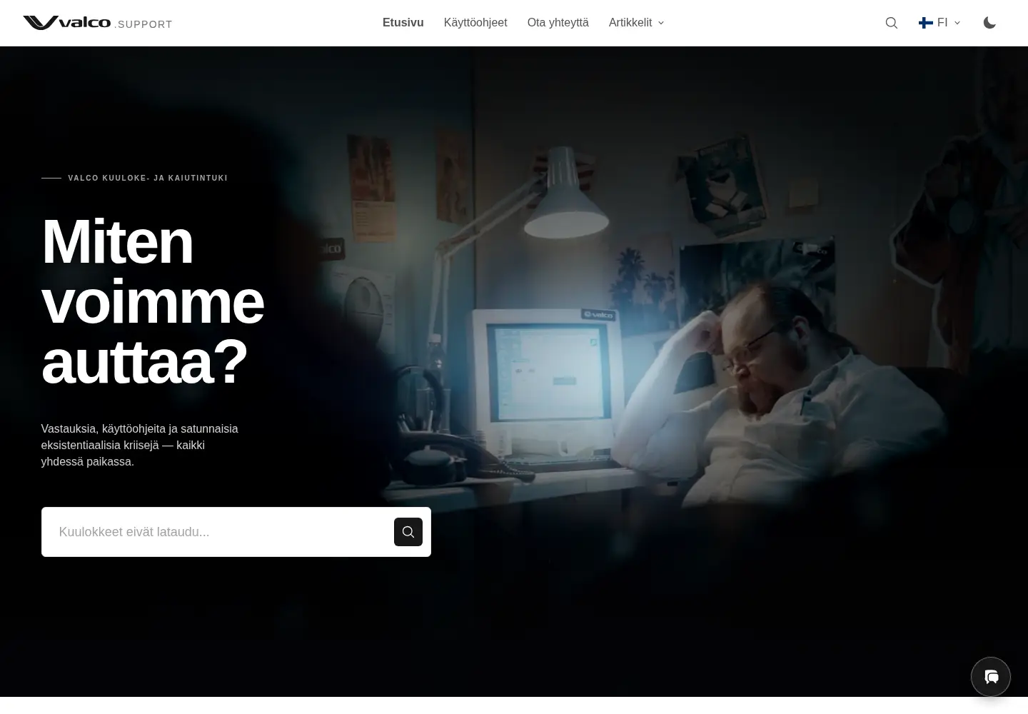 Screenshot of valco.support