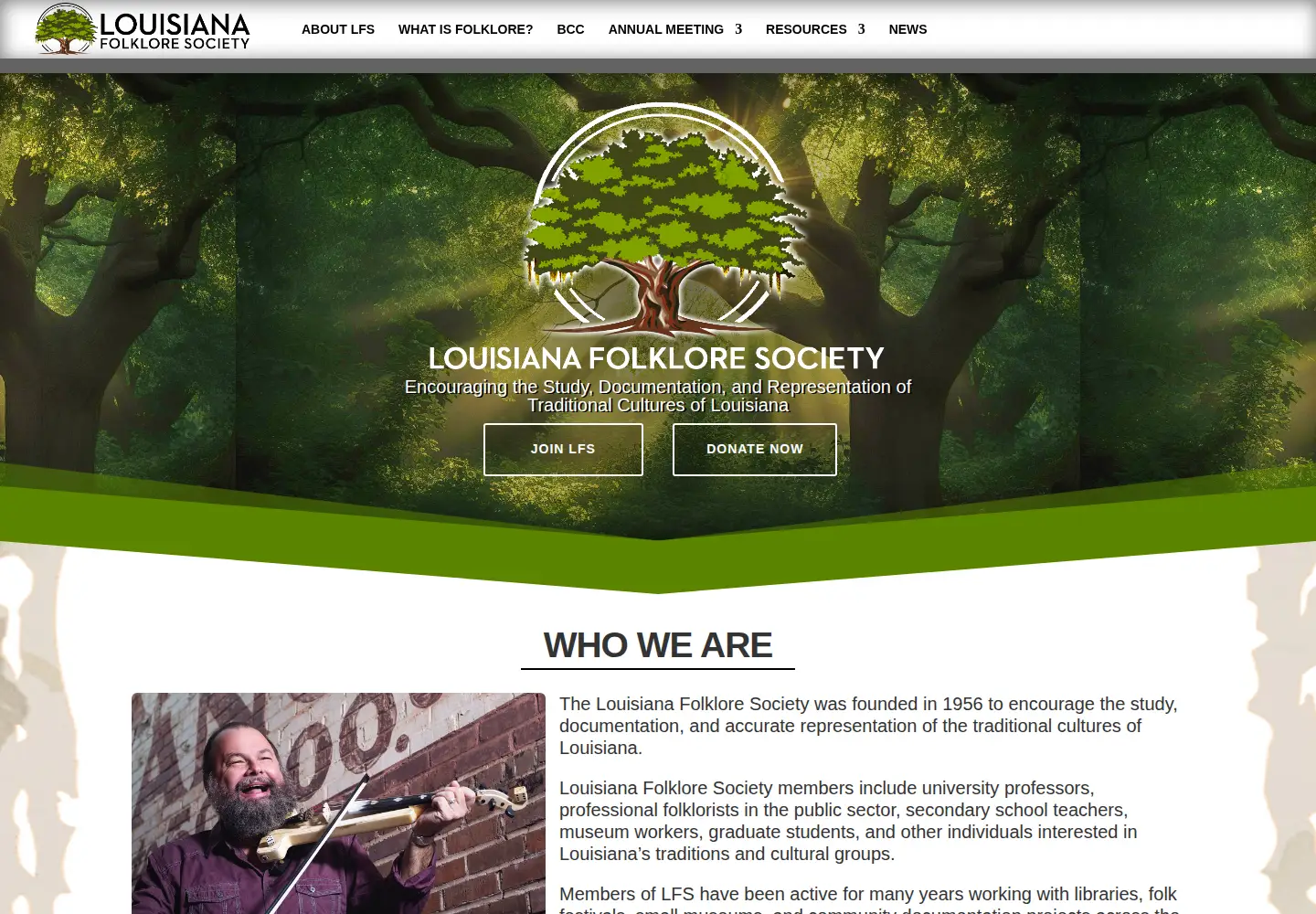Screenshot of louisianafolklore.org
