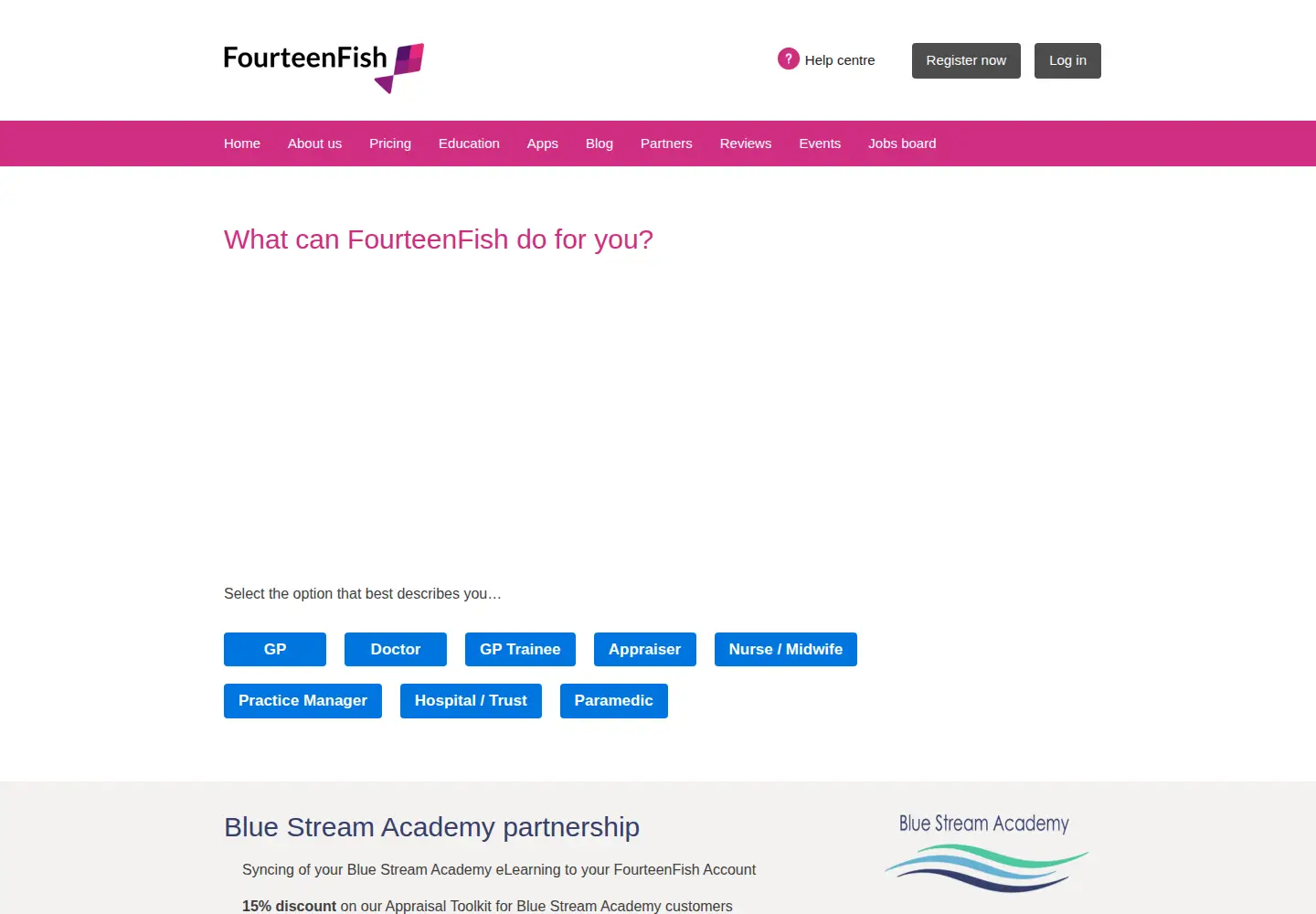 Captured homepage of fourteenfish.com in the current scan