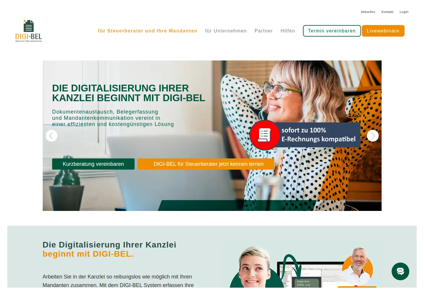 Captured homepage of digi-bel.de in the current scan