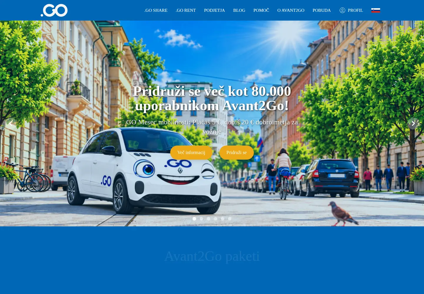 Screenshot of avant2go.si