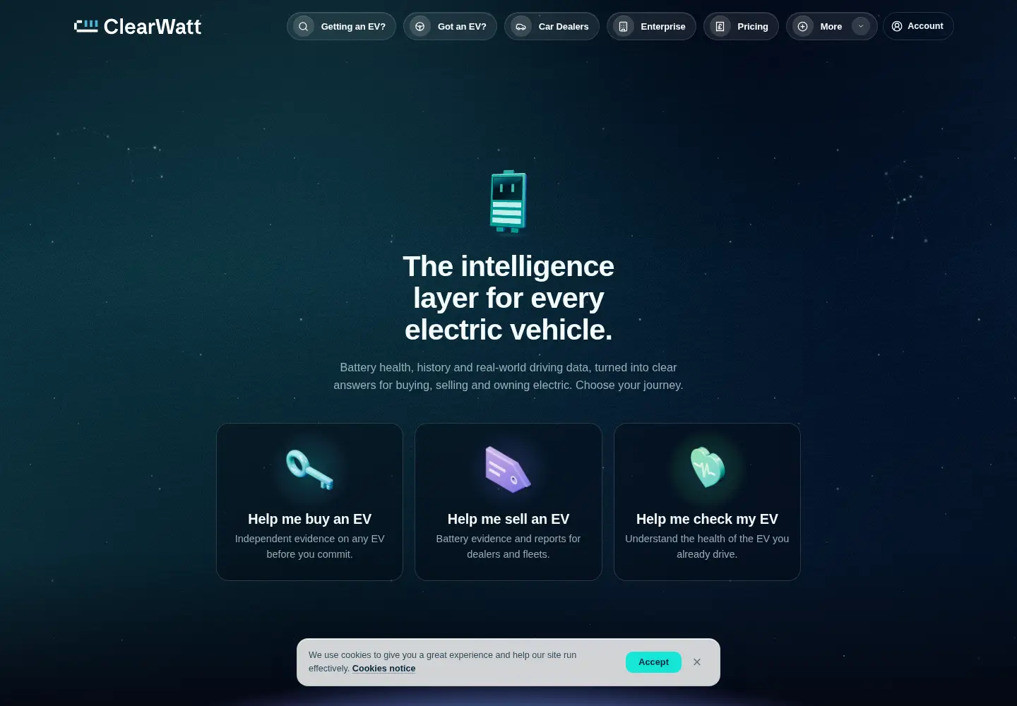 Captured homepage of clearwatt.co.uk in the current scan