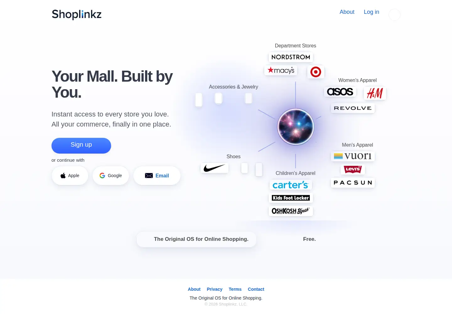 Captured homepage of shoplinkz.com in the current scan