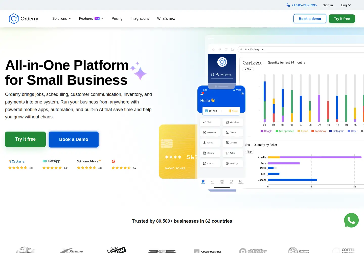 Screenshot of orderry.com