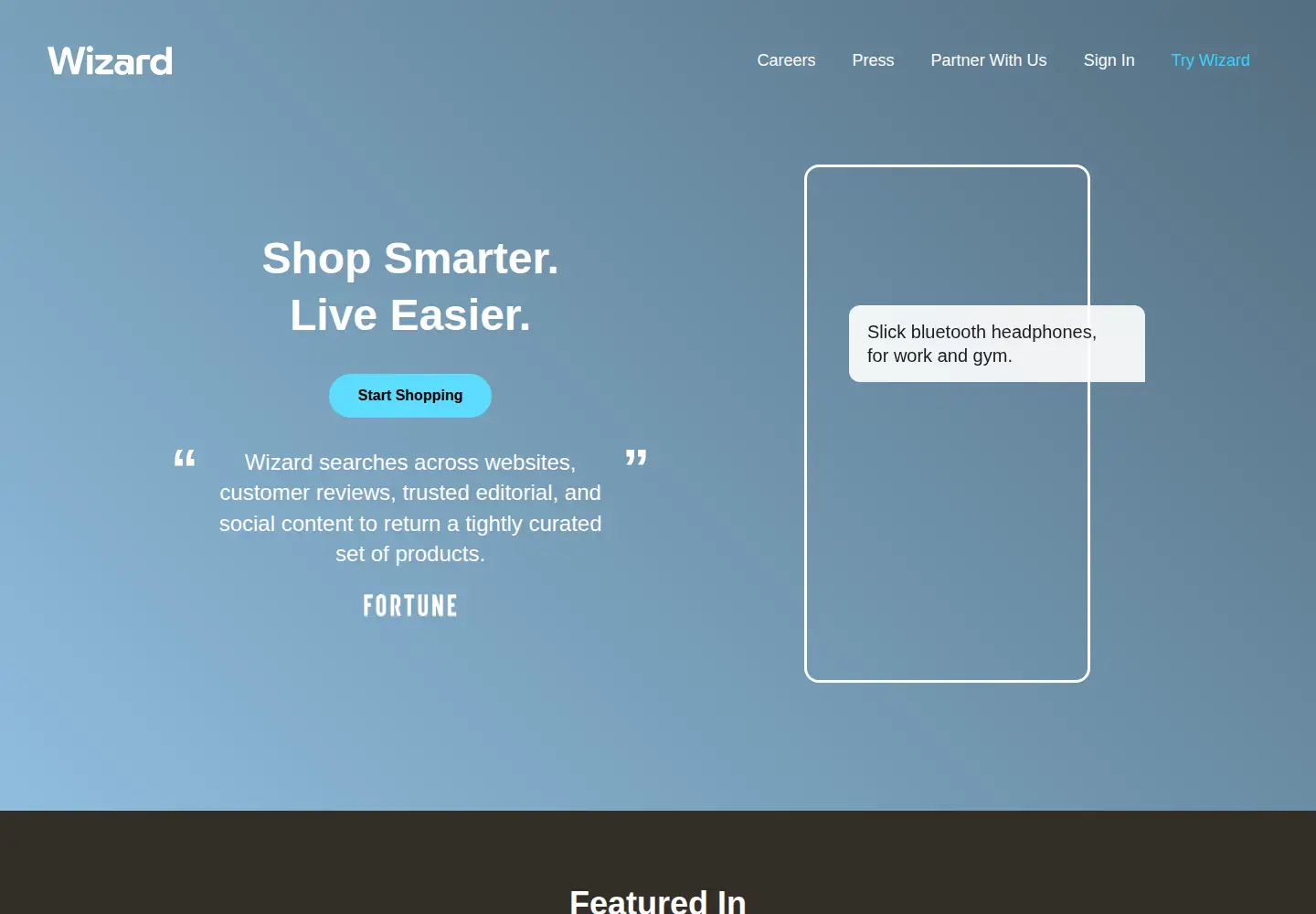 Screenshot of wizard.com