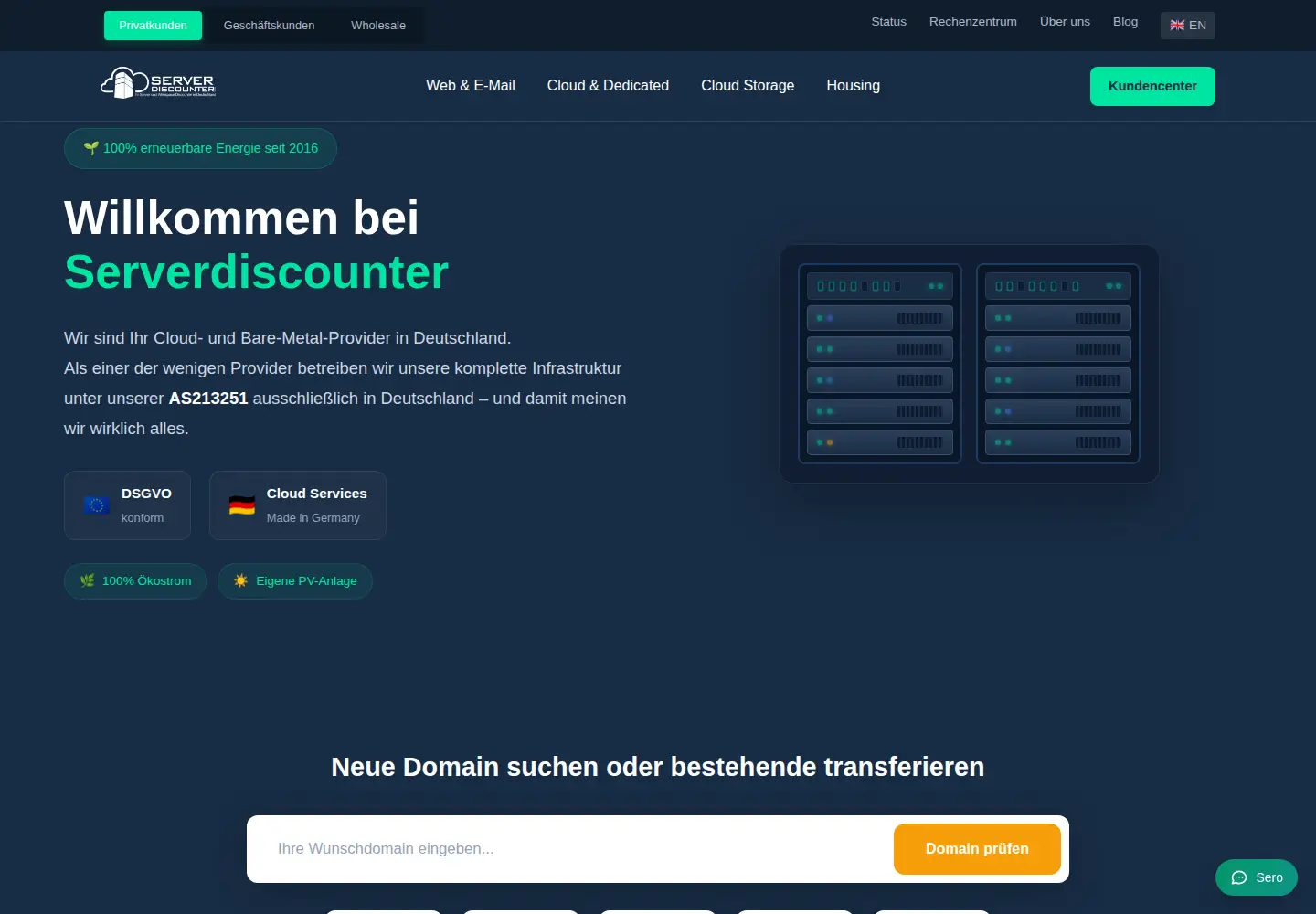 Screenshot of serverdiscounter.com