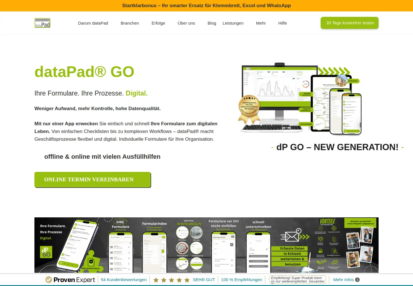 Screenshot of datapad.at