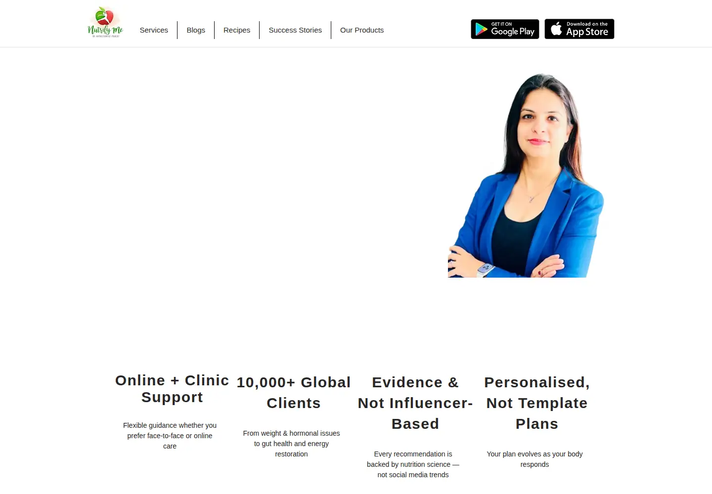 Captured homepage of nutritionist-prachi.com in the current scan