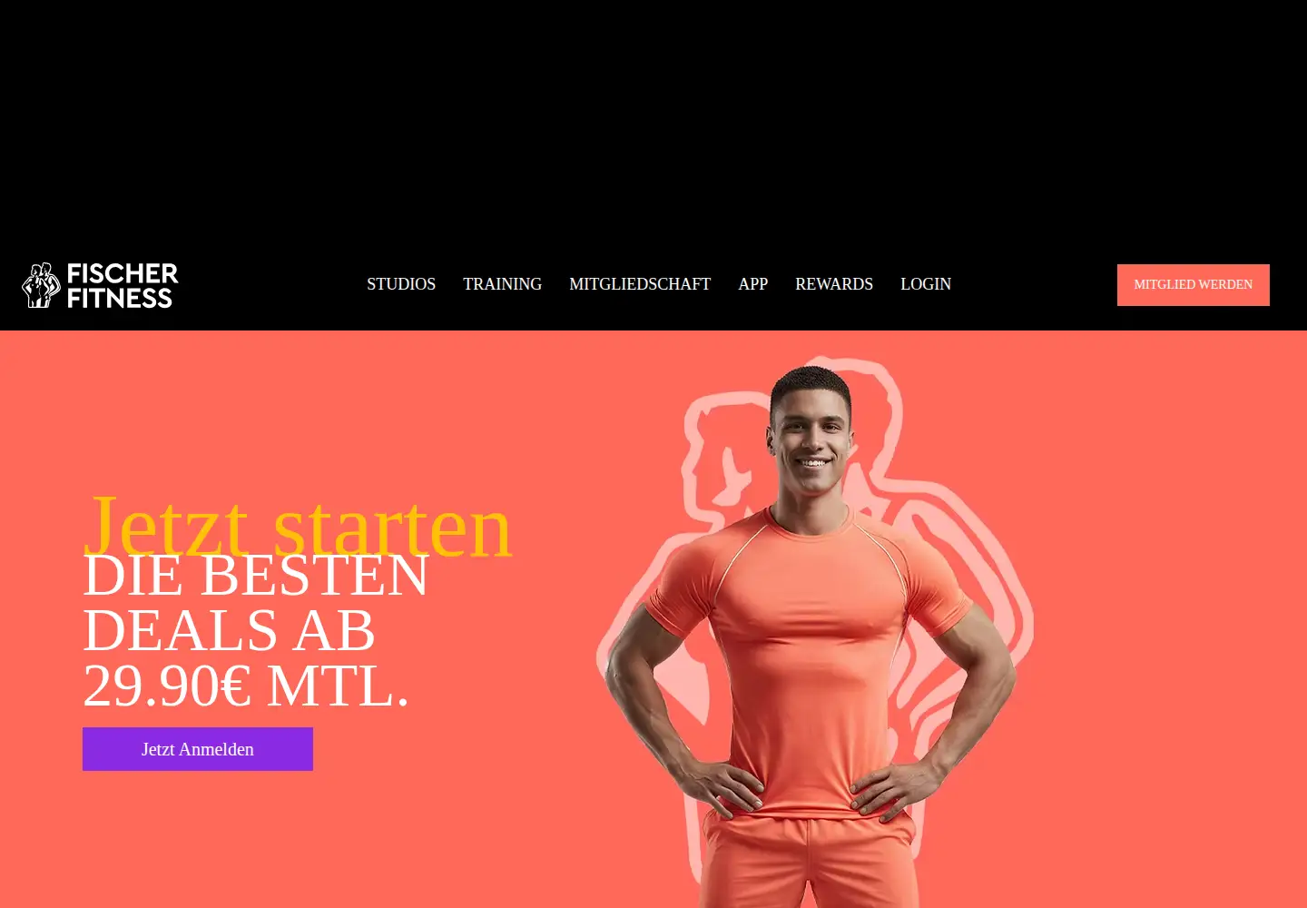 Captured homepage of fischerfitness.de in the current scan
