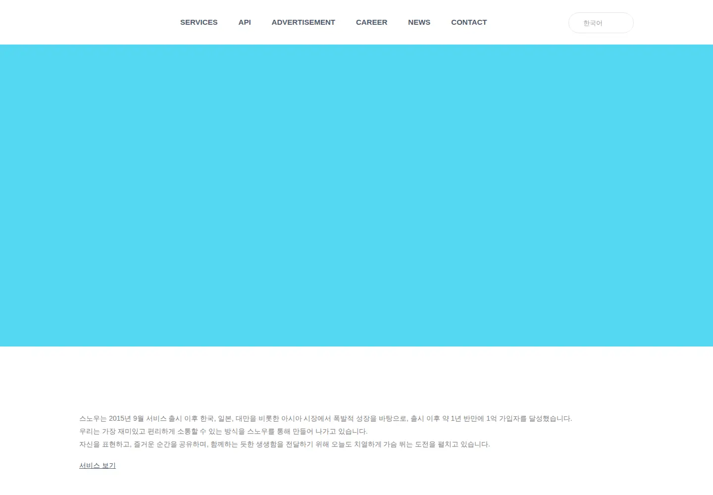 Captured homepage of snowcorp.com in the current scan