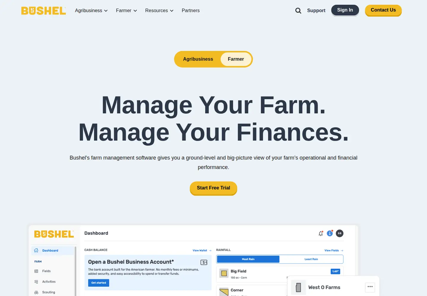 Screenshot of bushelfarm.com