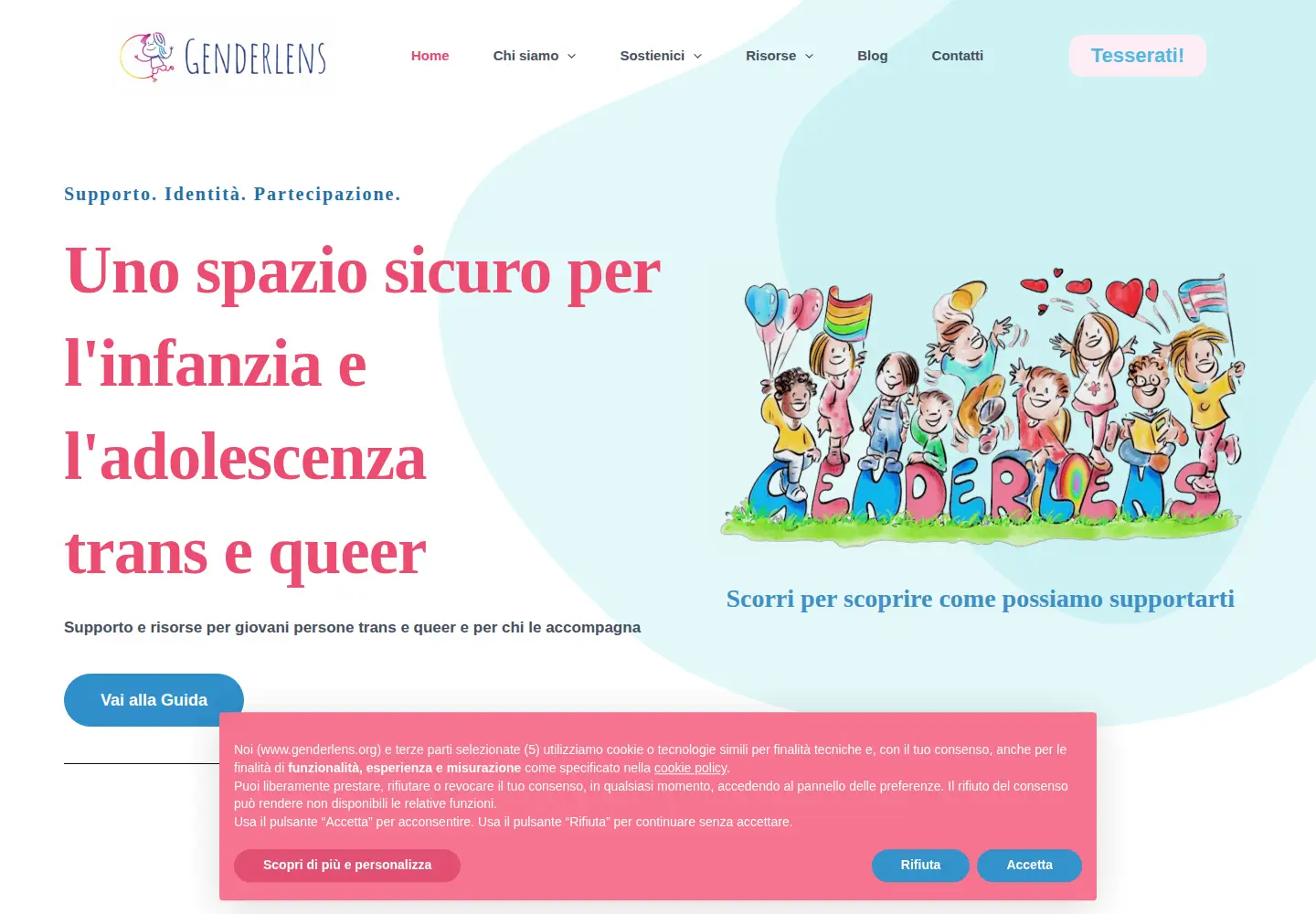 Captured homepage of genderlens.org in the current scan