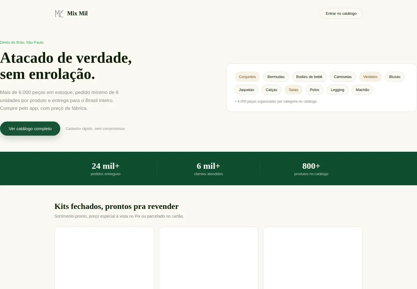 Captured homepage of mixmil.com.br in the current scan