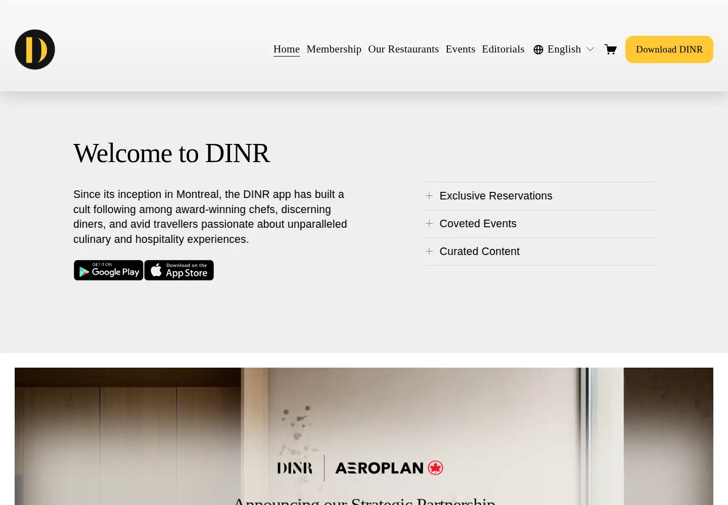 Captured homepage of getdinr.com in the current scan