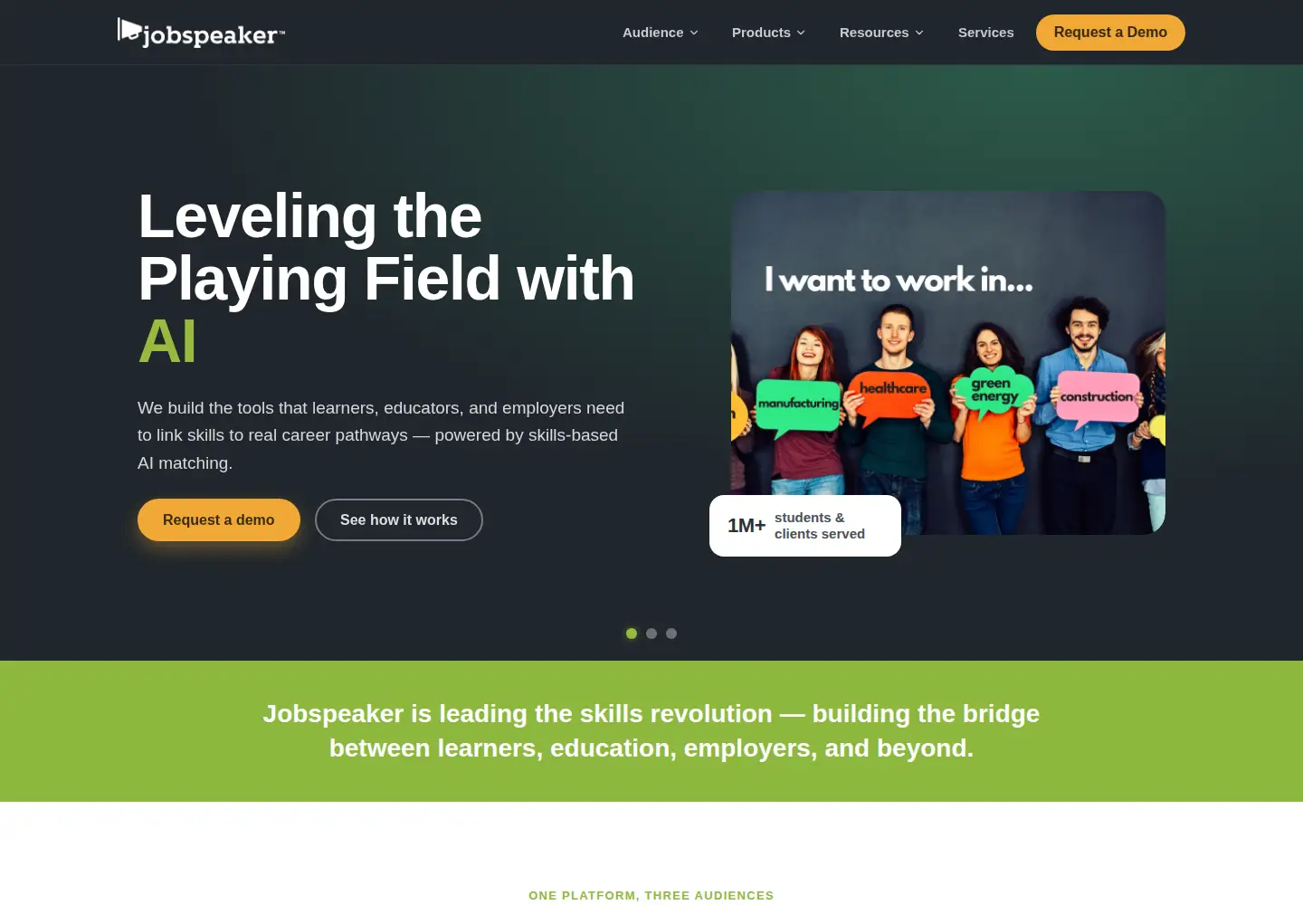 Captured homepage of jobspeaker.com in the current scan