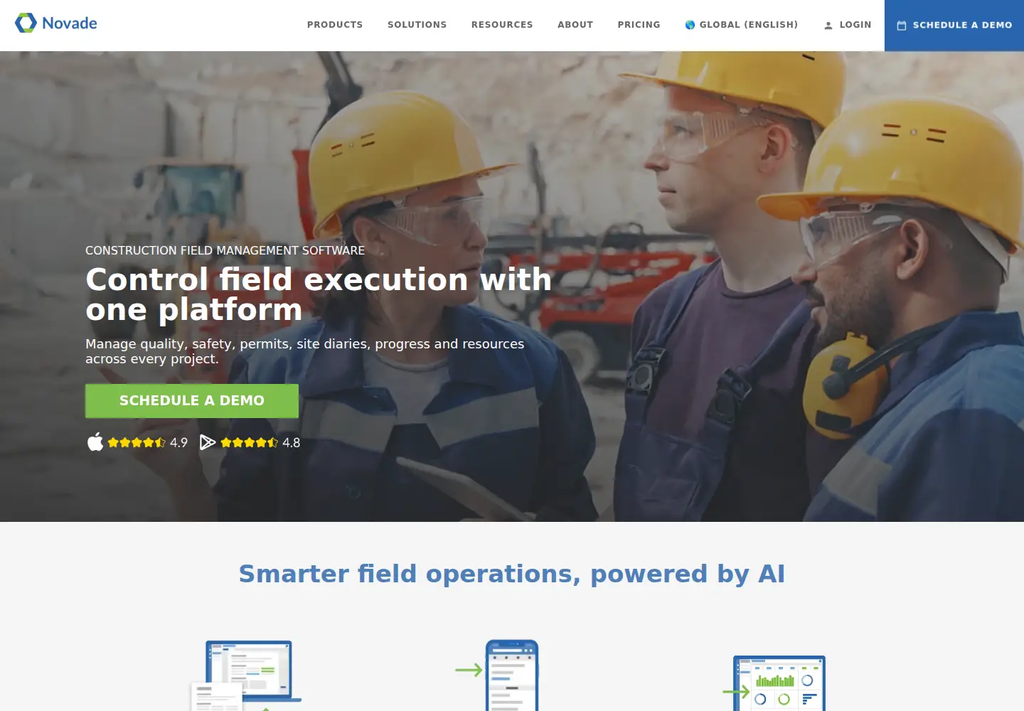 Captured homepage of novade.net in the current scan