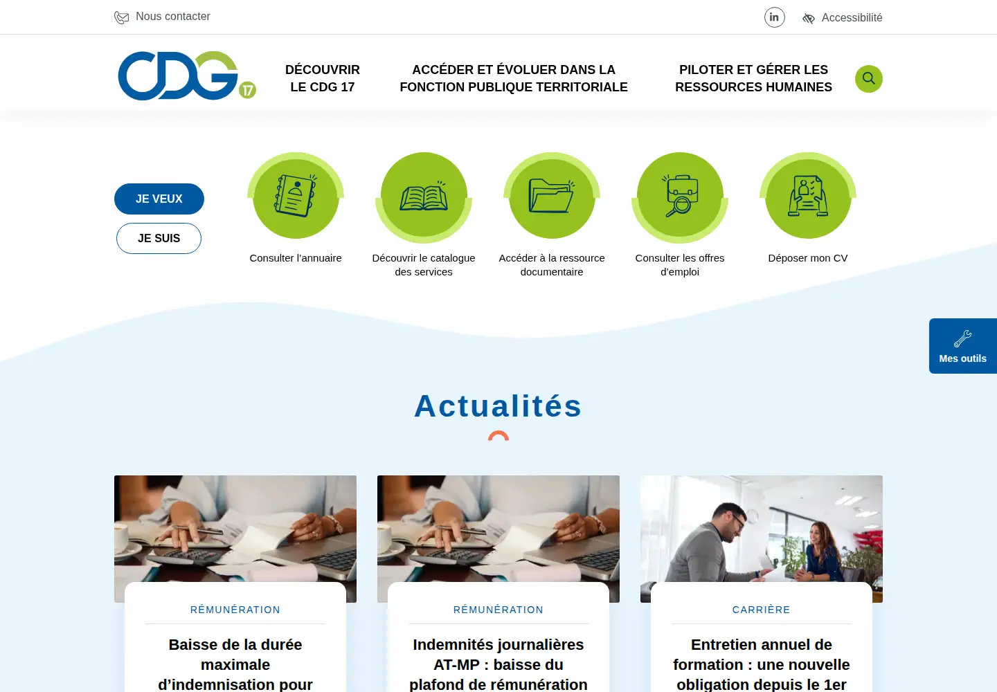 Captured homepage of cdg17.fr in the current scan
