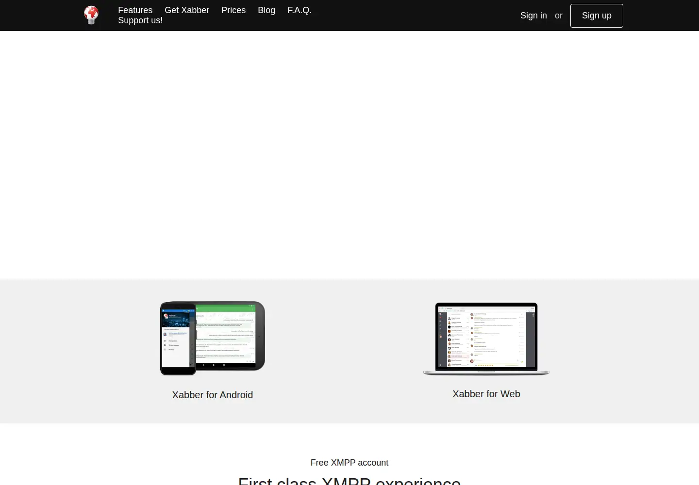 Screenshot of xabber.org