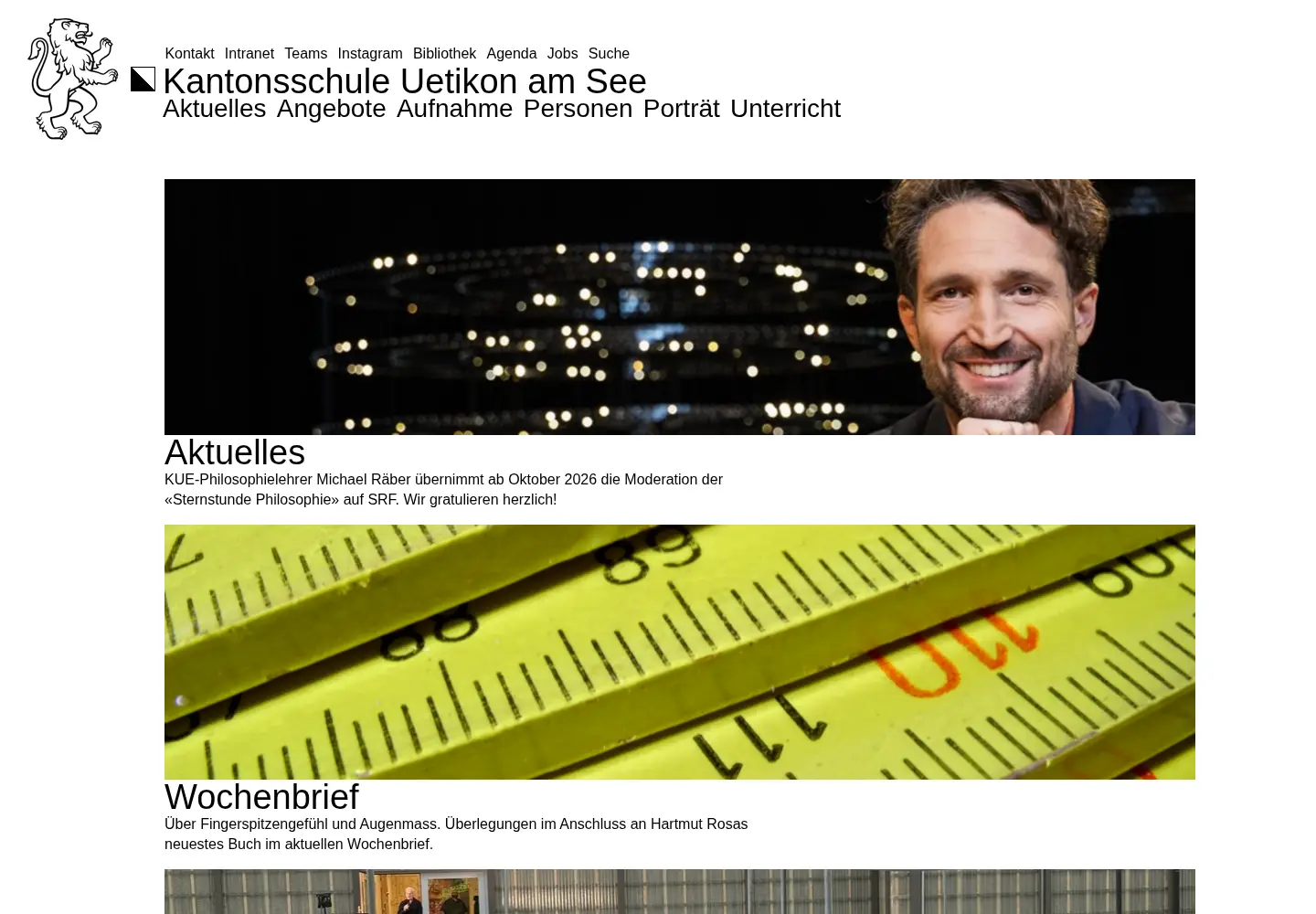 Captured homepage of kuezh.ch in the current scan