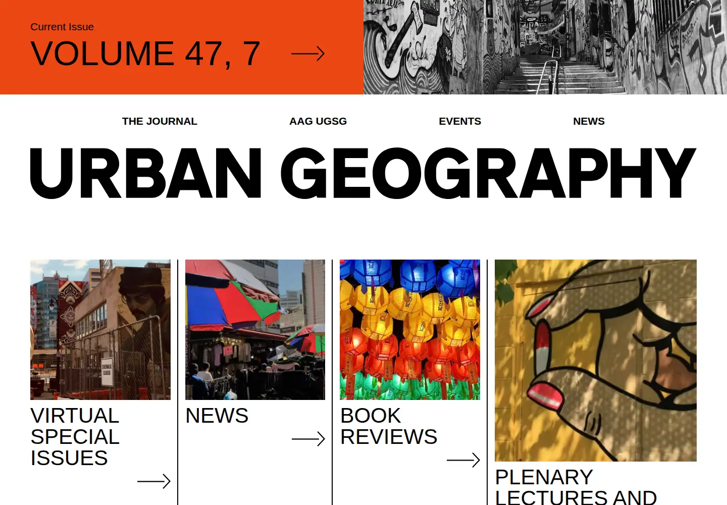 Captured homepage of urbangeographyjournal.org in the current scan
