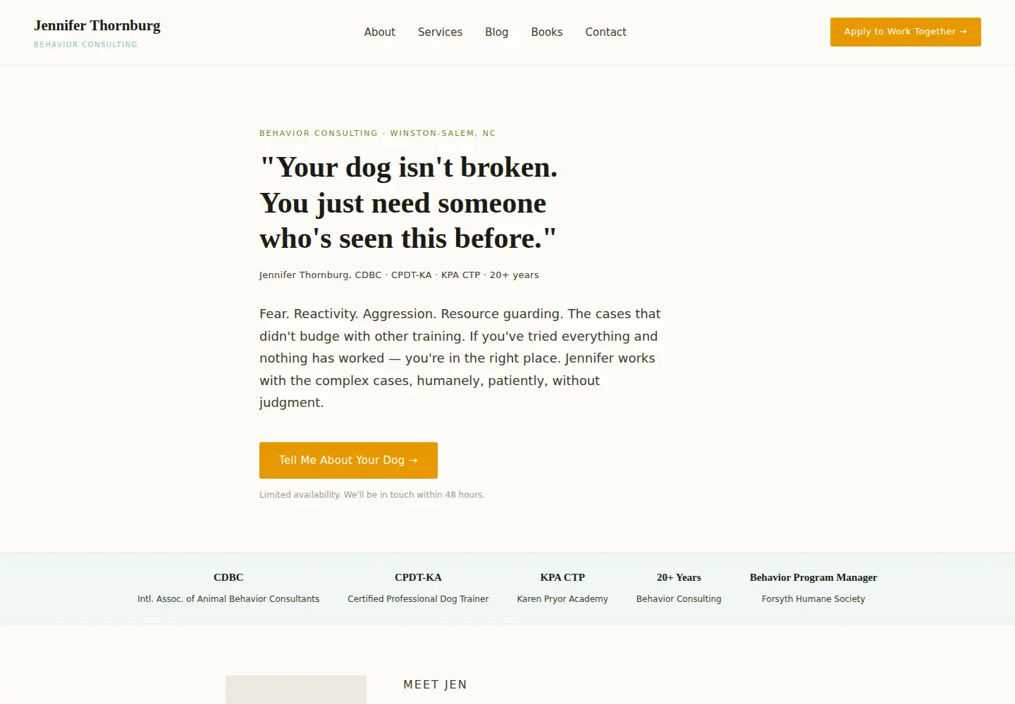 Captured homepage of goodhumandogtraining.com in the current scan