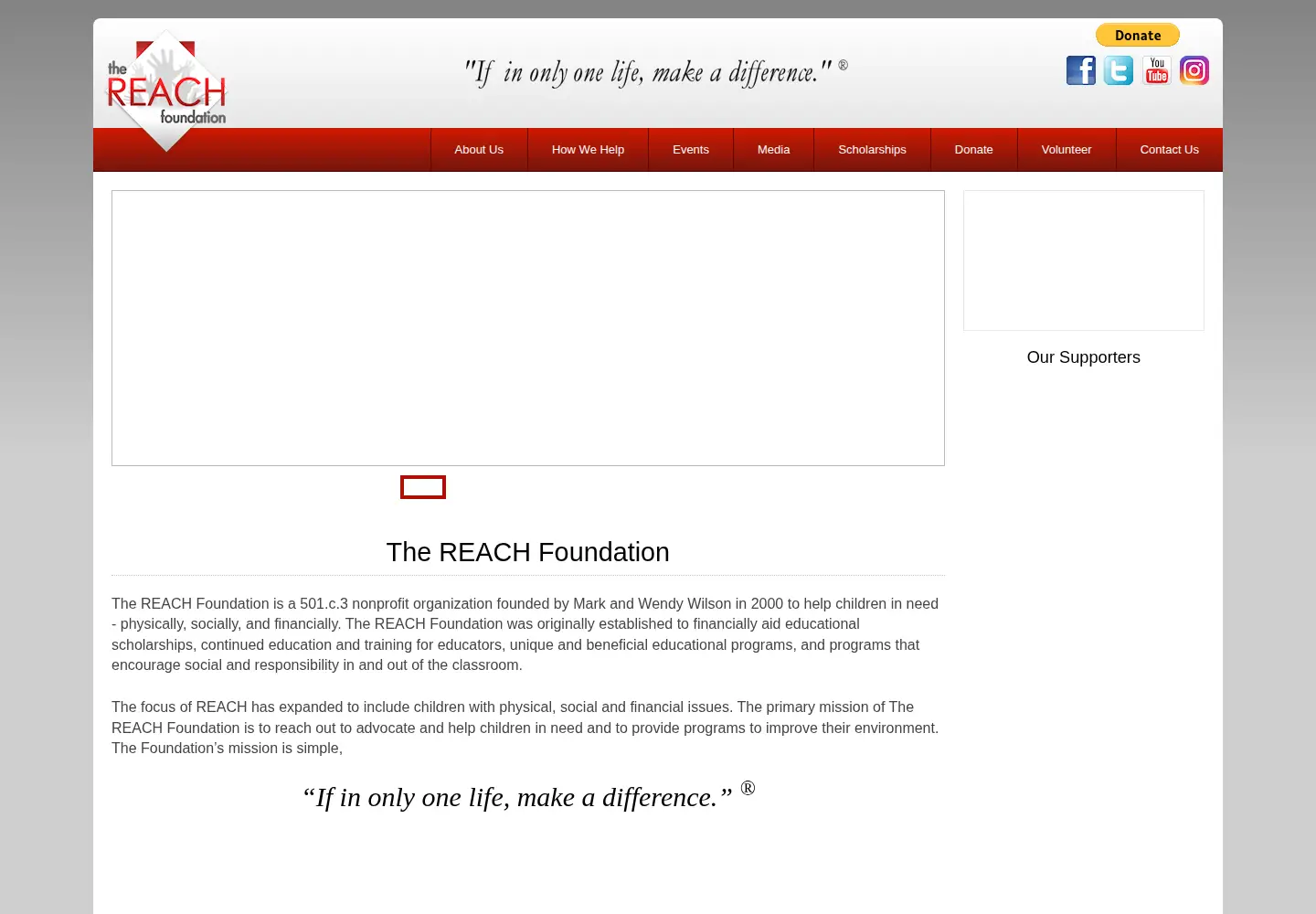 Screenshot of thereachfoundation.org